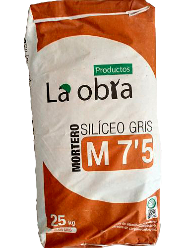 MORTERO SILICEO GRIS M-75 (25 KG, LA OBRA)